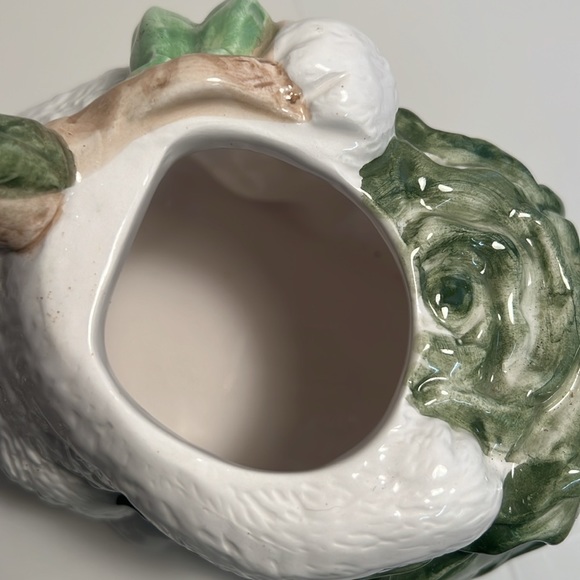 Easter Theme Teapot Bunny Rabbit in Cabbage Garden - Picture 6 of 8